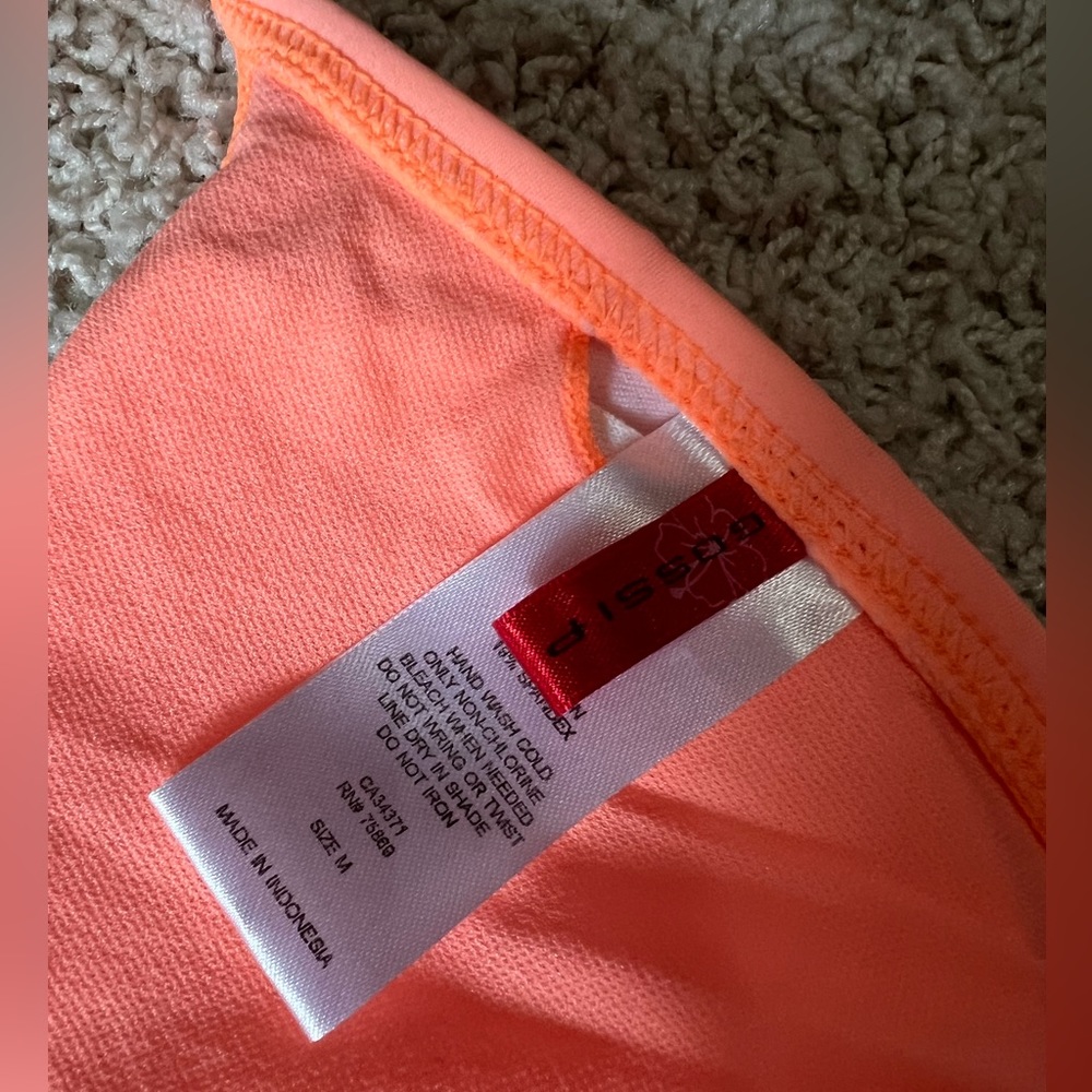 Neon orange swim top